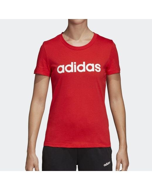 Adidas Red (Wmns) Sports Stylish Short Sleeve