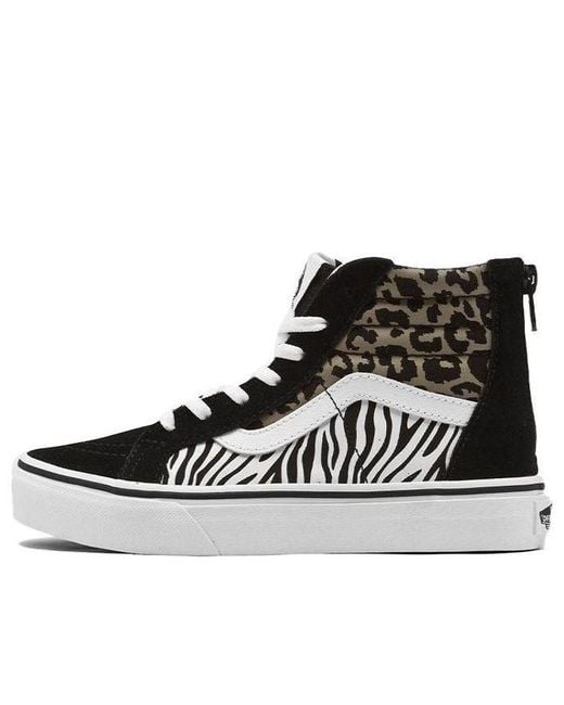 Vans Black Sk8-Hi Zip Casual Gs Leopard Print for men
