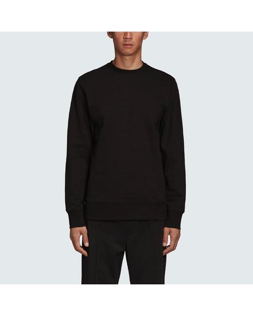 Adidas Black Y-3 Ss21 Warrior Embroidered Round Neck Sweatshirts for men