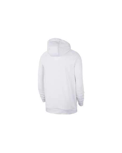 Nike White Logo Printing Fleece Lined Stay Warm Sports Pullover Drawstring for men