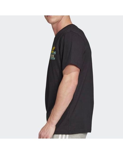 Adidas Black Originals Logo Printing Short Sleeve for men