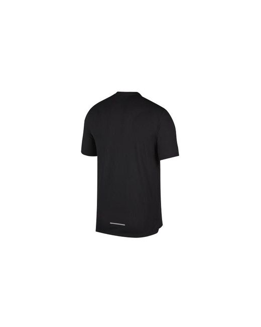 Nike Black Dri-Fit Miler Future Fast Mesh Quick Dry Reflective Element Short Sleeve for men
