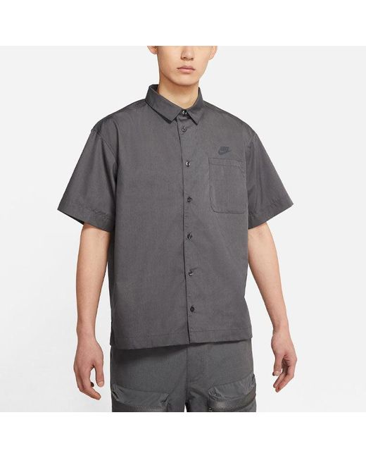 Nike Gray Thin And Light Loose Sports Short Sleeve Shirt for men