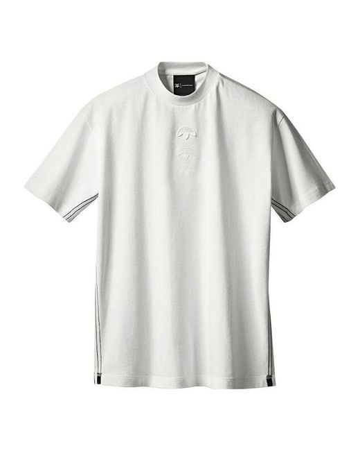 Adidas Originals X Alexander Wang Crossover Solid Color Logo Casual Short Sleeve White T-shirt for men