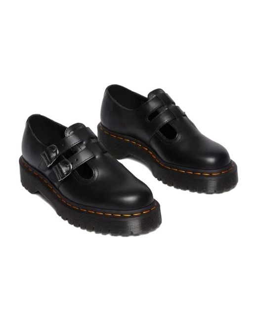 Dr. Martens Black 8065 Ii Bex Smooth Leather Platform Mary Jane Shoes