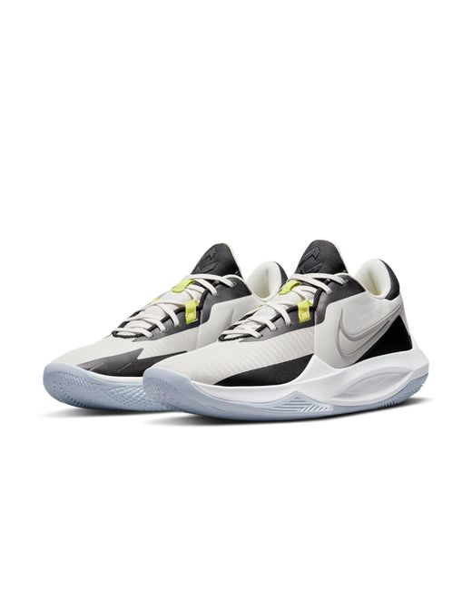 Nike White Precision 6 Basketball Shoes for men