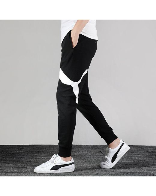 PUMA Black Big Logo Graphic Pants for men