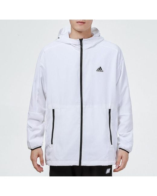 Adidas Blue St Wv Newblock Casual Sports Breathable Hooded Jacket for men