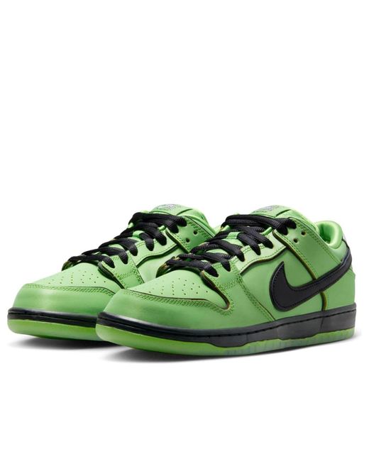 Nike Green X The Powerpuff Girls Sb Dunk Low Prox Qs 'Buttercup' for men
