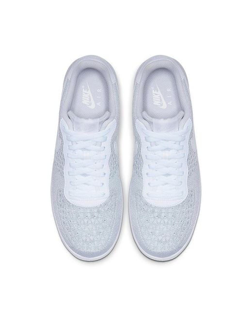 Nike White Air Force 1 Flyknit Low 2.0 'Pure Platinum' for men