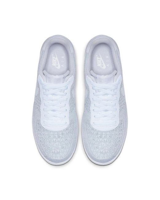 Nike White Air Force 1 Flyknit Low 2.0 'Pure Platinum' for men