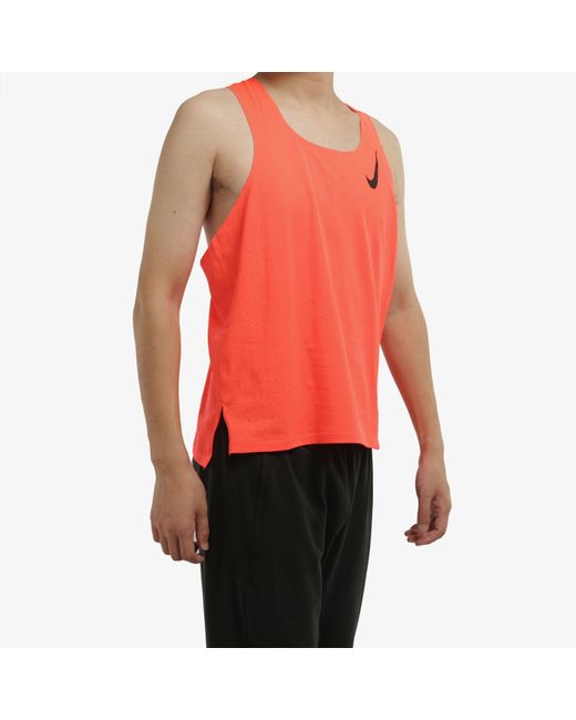 Nike Red Aeroswift Breathable Training Sports Running Vest for men