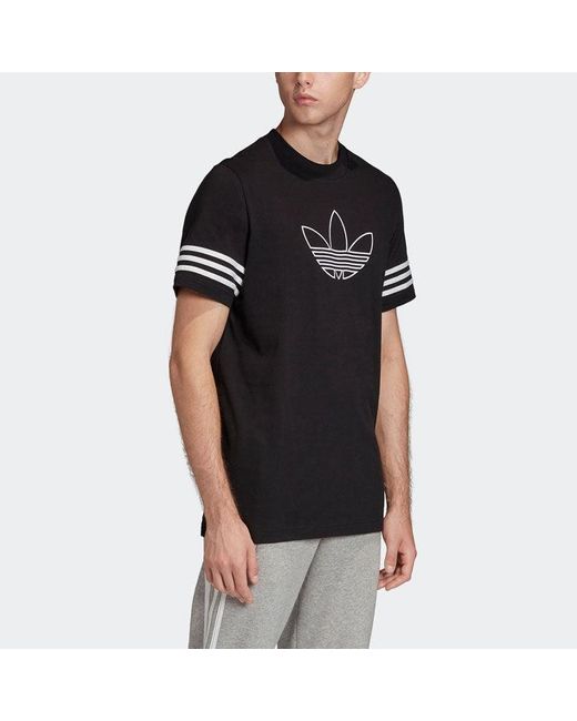 Adidas Black Originals Outline Tee Logo Short Sleeve for men