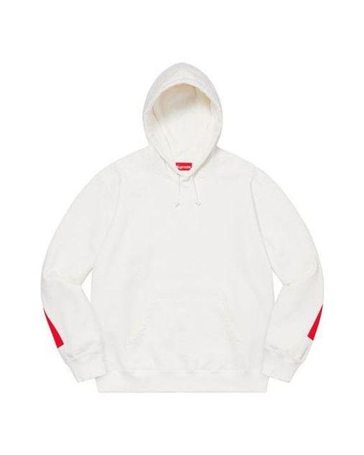 Supreme White Big Logo Hooded Sweatshirt for men