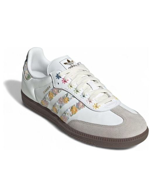 Adidas White Samba Og Satin 'Floral Cloud Clear Granite' for men