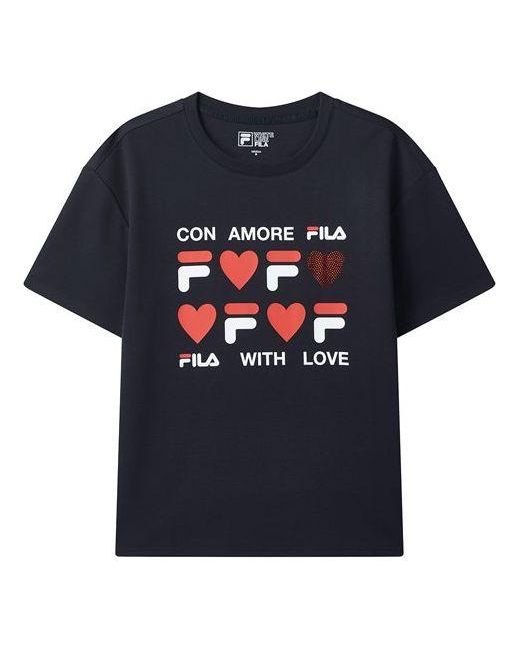 Fila Blue (Wmns) Logo Love Printing Short Sleeve