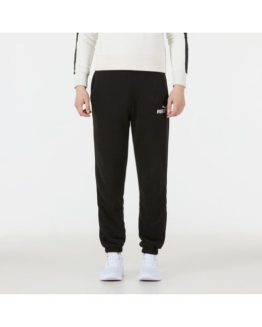 PUMA Black Ess+ Relaxed Sweatpants for men