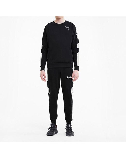 PUMA Black Modern Sports Crew Round Neck Pullover for men