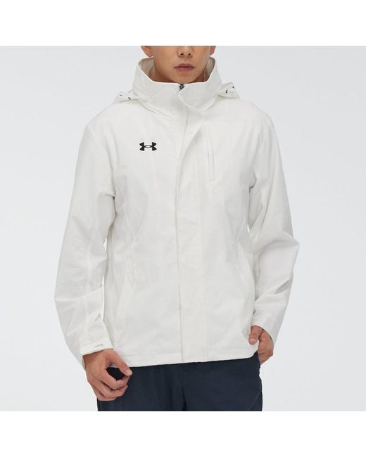 Under Armour White Training Shuttle Hooded Jacket for men
