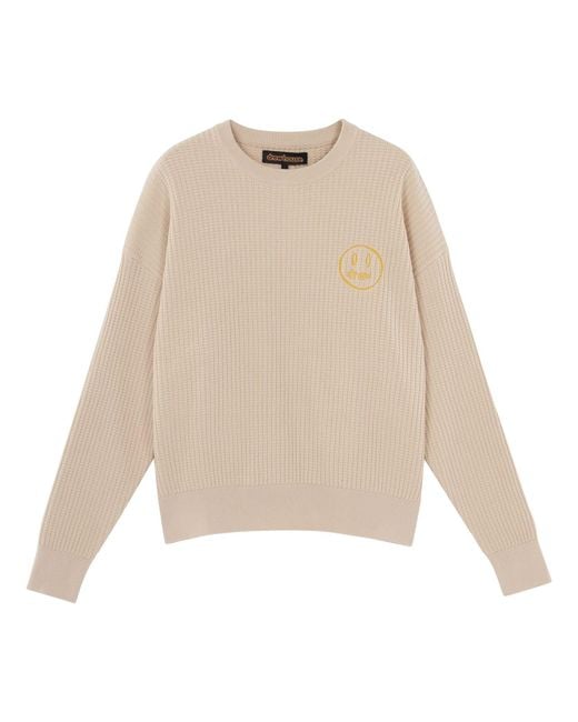Drew House Natural Mascot Waffle Sweater 'Cream' for men