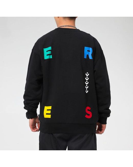 Converse Blue Sports Contrast Letter Print Crew Neck Sweatshirt for men