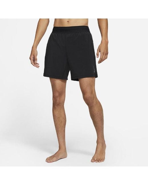 Nike Black Yoga 2-In-1 Athleisure Casual Sports Woven Training Shorts for men
