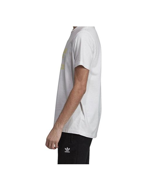 Adidas White Originals Chest Logo Printing Sports Short Sleeve for men