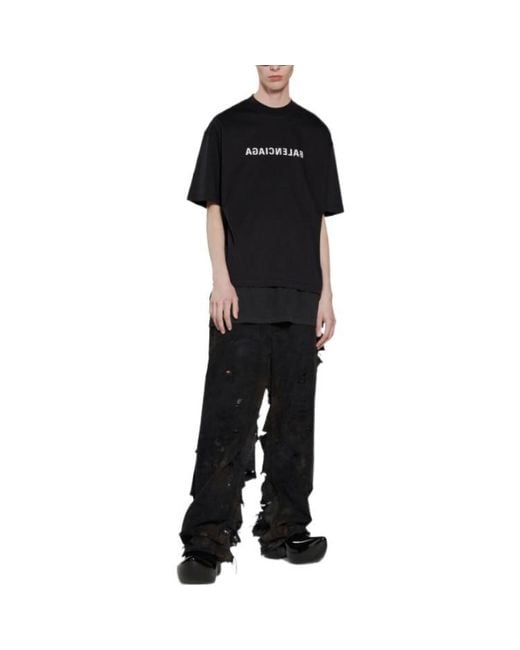 Balenciaga Black Mirror T-Shirt Medium Fit
