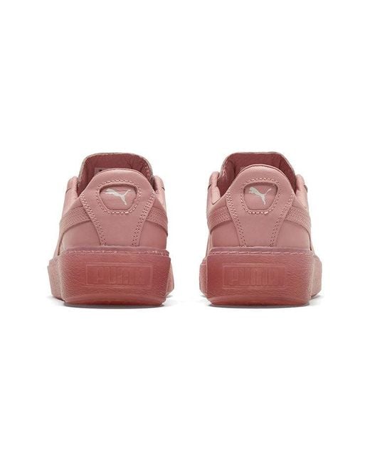 PUMA Pink (Wmns) Basket Platform Core Low Board Shoes