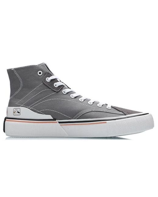 Li-ning Gray X Mickey Mouse Canvas Hi Shoes for men