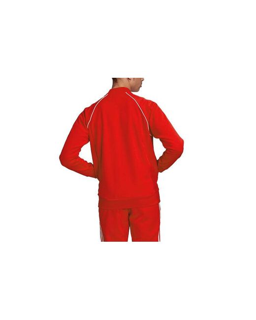 Adidas Red Originals Logo Casual Breathable Sports Side Stripe Jacket for men