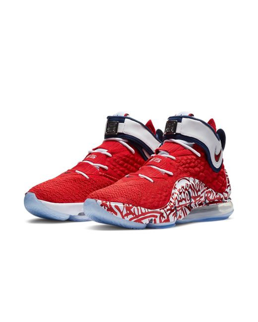 Nike Red Lebron 17 'Lebron 4 Graffiti' for men