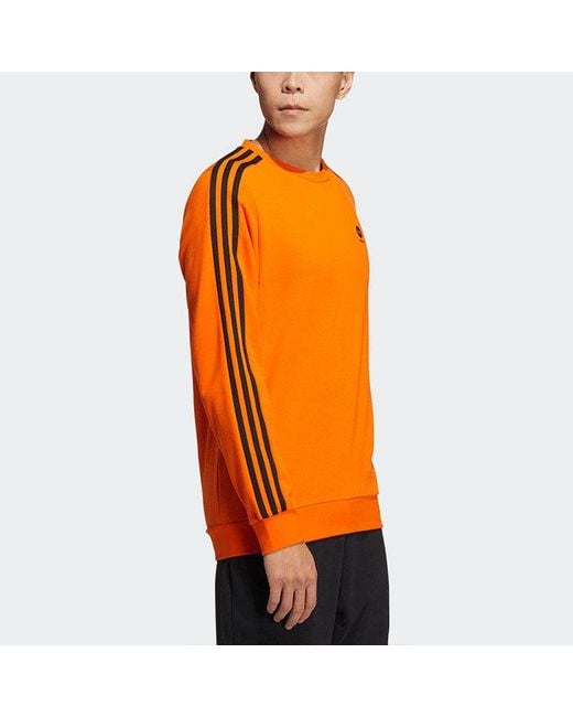Adidas Orange Neo Ce 3S Swt Casual Sports Round Neck Pullover for men