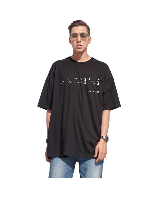 Balenciaga Black Hand Drawn T-Shirt Large Fit for men