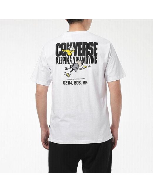 Converse White Alphabet Cartoon Printing Sports Short Sleeve for men