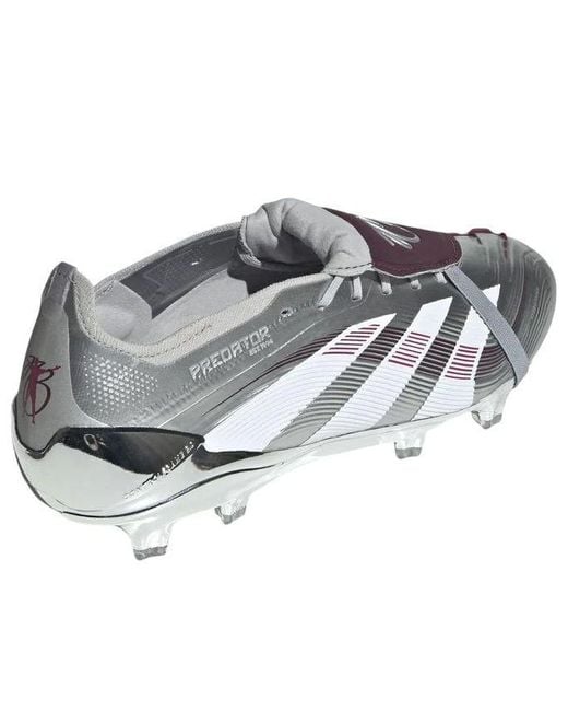 Adidas Gray X Jude Bellingham Predator Elite Foldover Tongue Fg 'Chrome Dream' for men