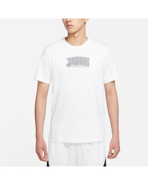 Nike White Dna Ss Crew 2 Alphabet Logo T-Shirt for men