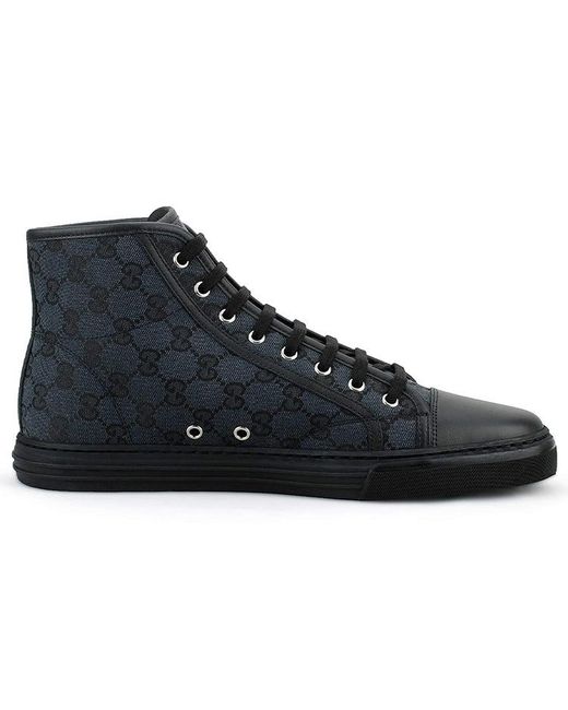 Gucci Black Monogram High Top Sneakers