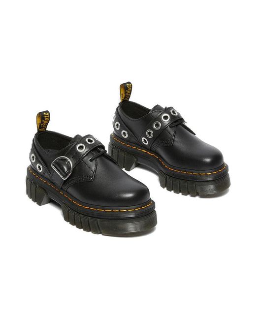 Dr. Martens Black Audrick Hardware Leather Platform for men