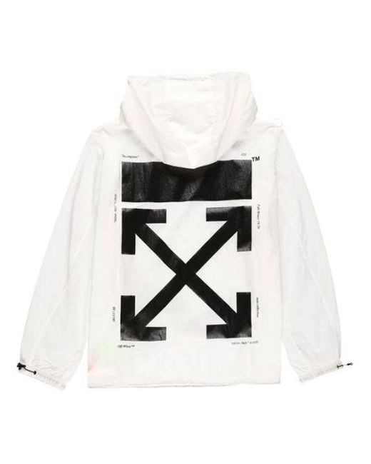 Off-White c/o Virgil Abloh Black Fw19 Printing Pullover Hooded Jacket for men