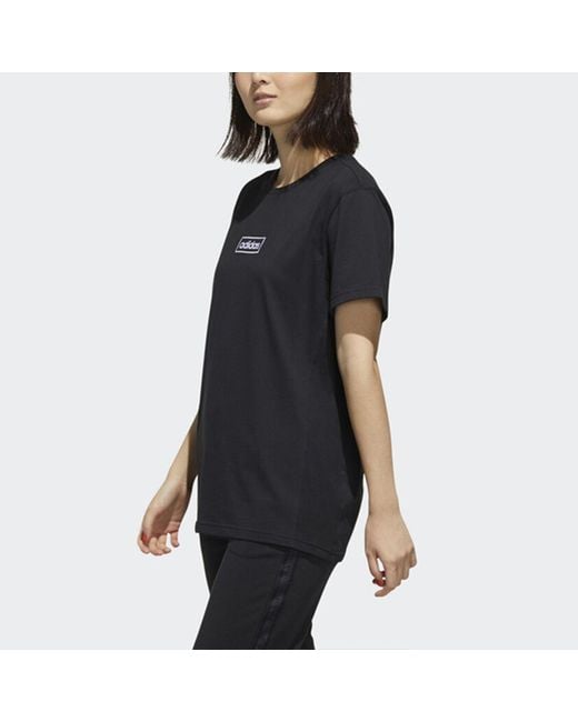 Adidas Black (Wmns) Neo C+ Tee Logo Embroidered Loose Breathable Sports Short Sleeve