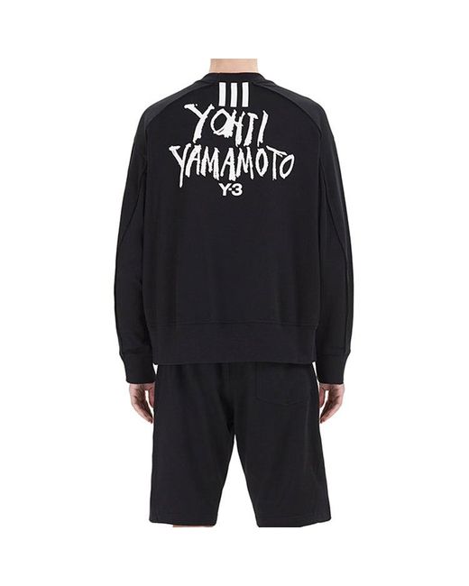 Adidas Blue Y-3 Yohji Yamamoto Back Logo Print Sweatshirt for men
