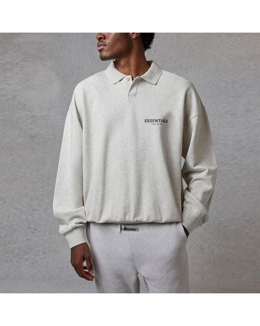 Fear Of God White Fw20 Long Sleeve Polo Shirt 'Oatmeal' for men
