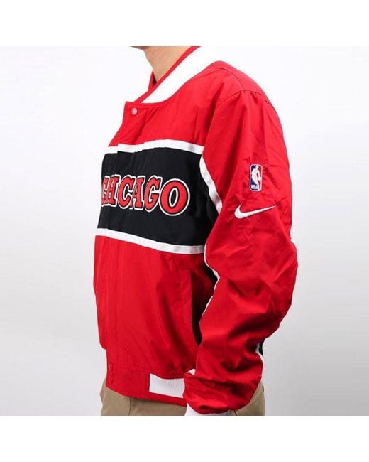 Nike Red Nba Chicago Bulls Basketball Courtside Jacket for men