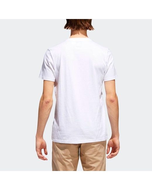 Adidas White Originals Warp Pckt Tee Pocket Sports Round Neck Short Sleeve for men