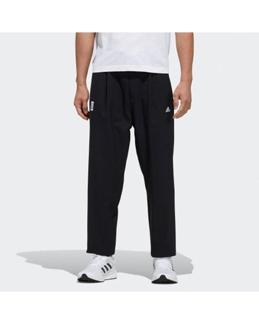 Adidas Black Wj Pnt Wv Warm Series Training Sports Woven Long Pants for men