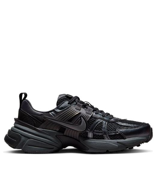 Nike Black V2K Run Shoes With Reflective Accents