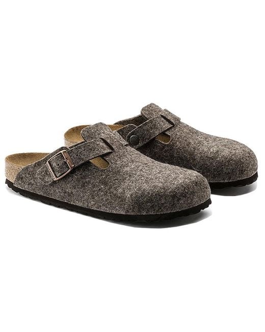 Birkenstock Brown Boston Regular 'Wool Felt Cacao' for men