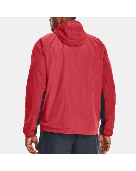 Under Armour Red Rush Woven Full Zip Jacket 'Coral' for men