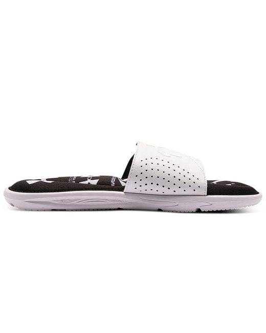 Under Armour Black Ignite 6 Graphic Strap Slide for men